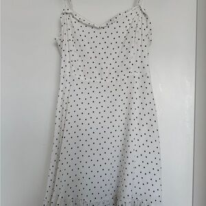 Sunday Best Textured White Dress with Black Dots